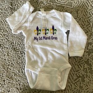 Newborn Baby Long Sleeve 1st Mardi Gras onsie